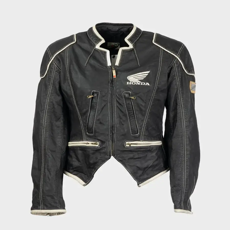 Veste de Moto en Cuir Noir Honda x Suomy 2007