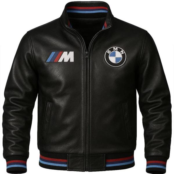 New BMW M Power Leather Jacket – Sport Jacket with Detailed Embroidery – Genuine Cowhide – Perfect Gift