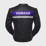 Veste Moto Yamaha en Cuir de Vachette Fait Main