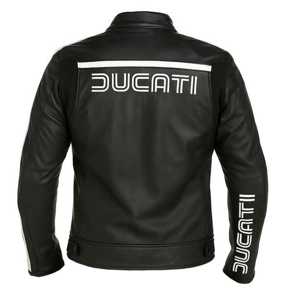 Giacca Moto in Pelle Nera Ducati Anni 80 Uomo