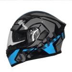 NUOVO Casco Moto JIEKAI JK-902 a Doppia Visiera – Blu Nero Grigio | Omologato DOT