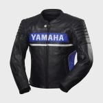 Veste Moto Yamaha en Cuir de Vachette Fait Main