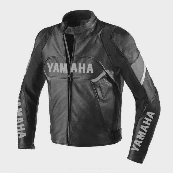 Yamaha Black Motorbike Riding Leather Jacket – Genuine Cowhide Leather