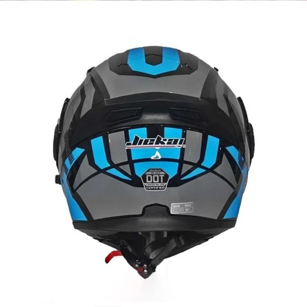NUOVO Casco Moto JIEKAI JK-902 a Doppia Visiera – Blu Nero Grigio | Omologato DOT