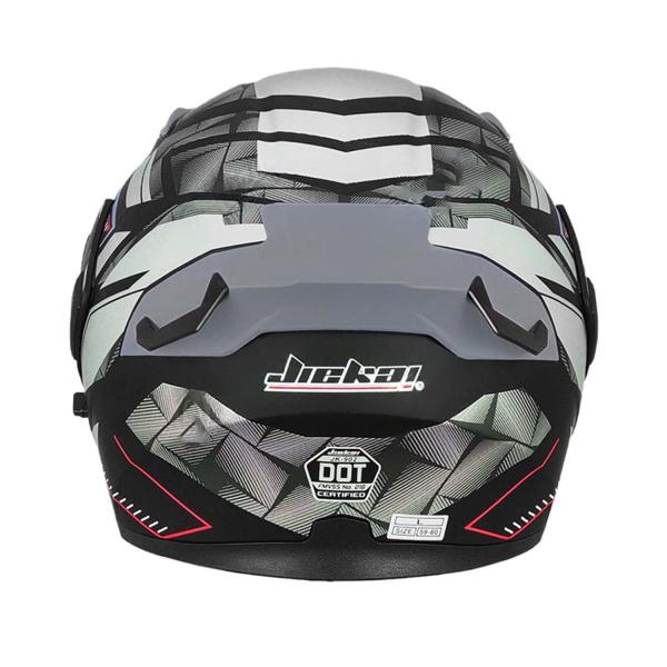 Casco de Moto Jiekai JK902 Gris Abstracto – Certificado DOT | Visera Doble | Bluetooth Ready | Confort Ventilado