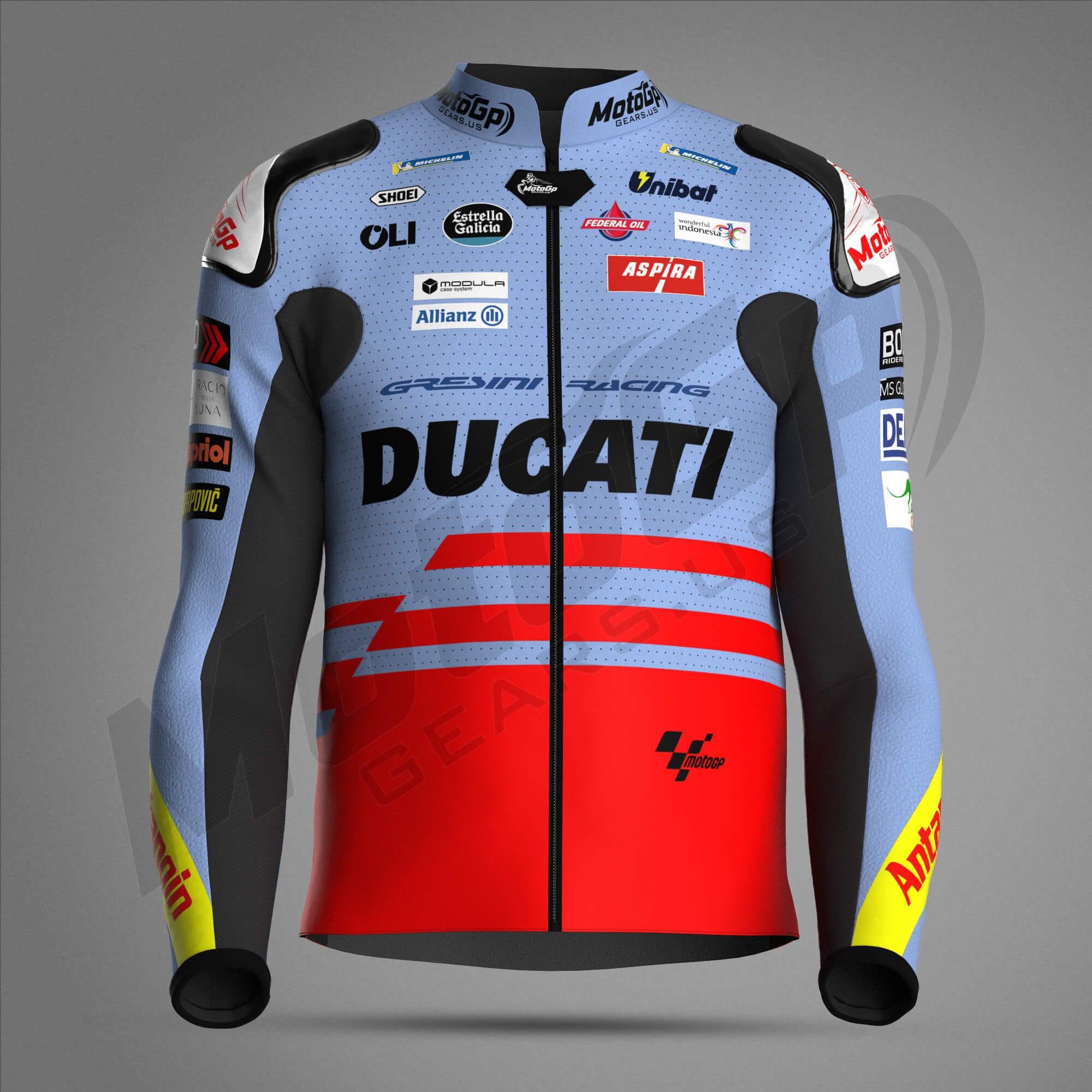Alex Marquez 2024 Ducati Gresini Racing Lederjacke – Offizielle MotoGP Jacke