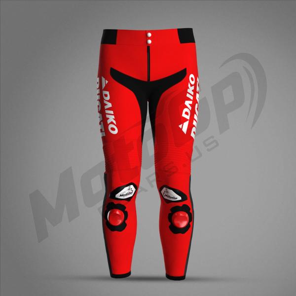 Pantalone in Pelle Alex Marquez Ducati Gresini MotoGP 2024 – Rosso | Protezioni CE