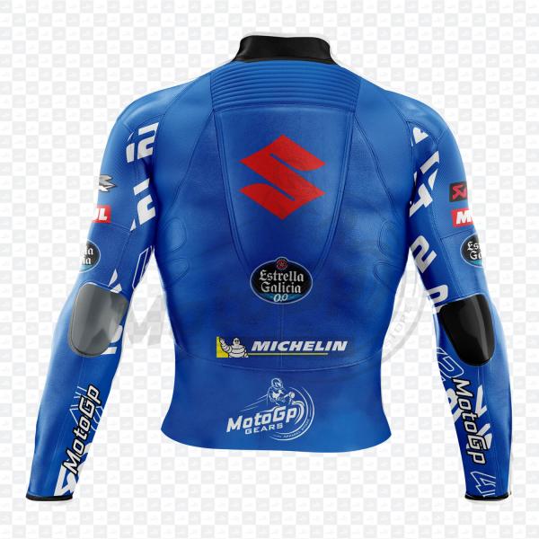 Giacca da Corsa MotoGP Suzuki Alex Rins in Pelle