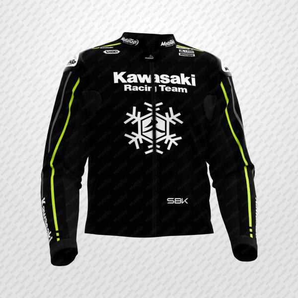 Axel Bassani Kawasaki Racing Black Leather Jacket