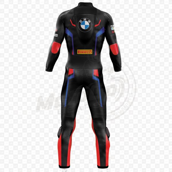 Traje de Moto BMW Tom Sykes 2019 WSBK de Una o Dos Piezas en Cuero