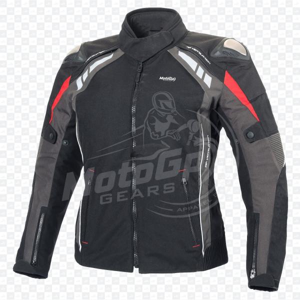 Quantum Stride Black Textile Racing Jacket