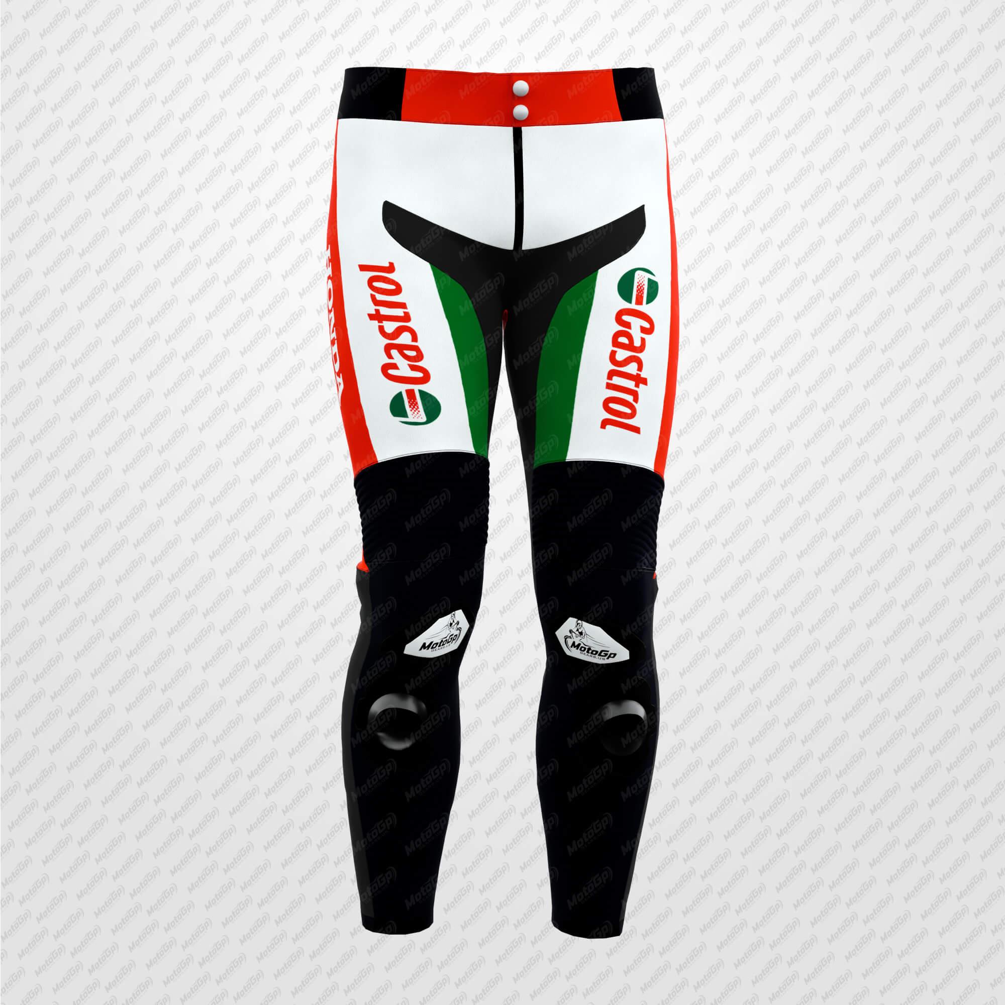 Pantalon en Cuir Moto Johann Zarco Castrol Honda 2025 – Édition Pro