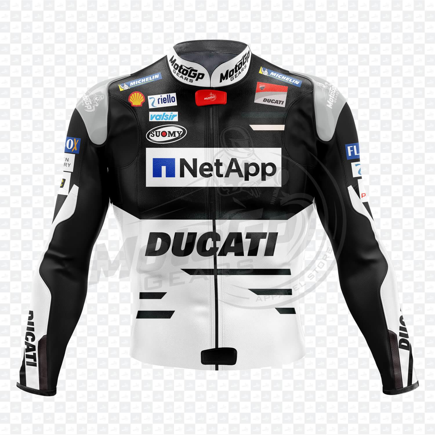 Giacca Moto in Pelle Ducati Andrea Dovizioso 2018 Nera