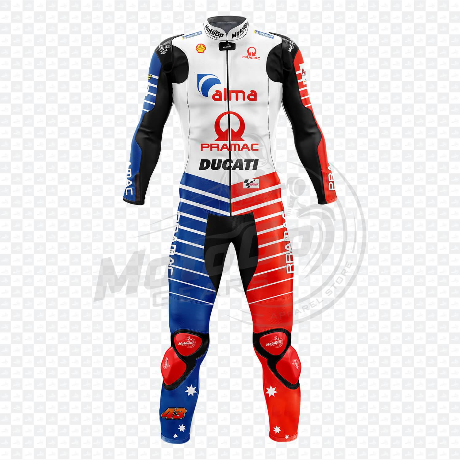 Combinaison Moto Ducati Jack Miller 2019 en Cuir de Course