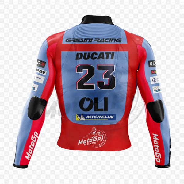 Enea Bastianini Ducati MotoGP 2022 Leder-Rennjacke – Echtes Rindsleder