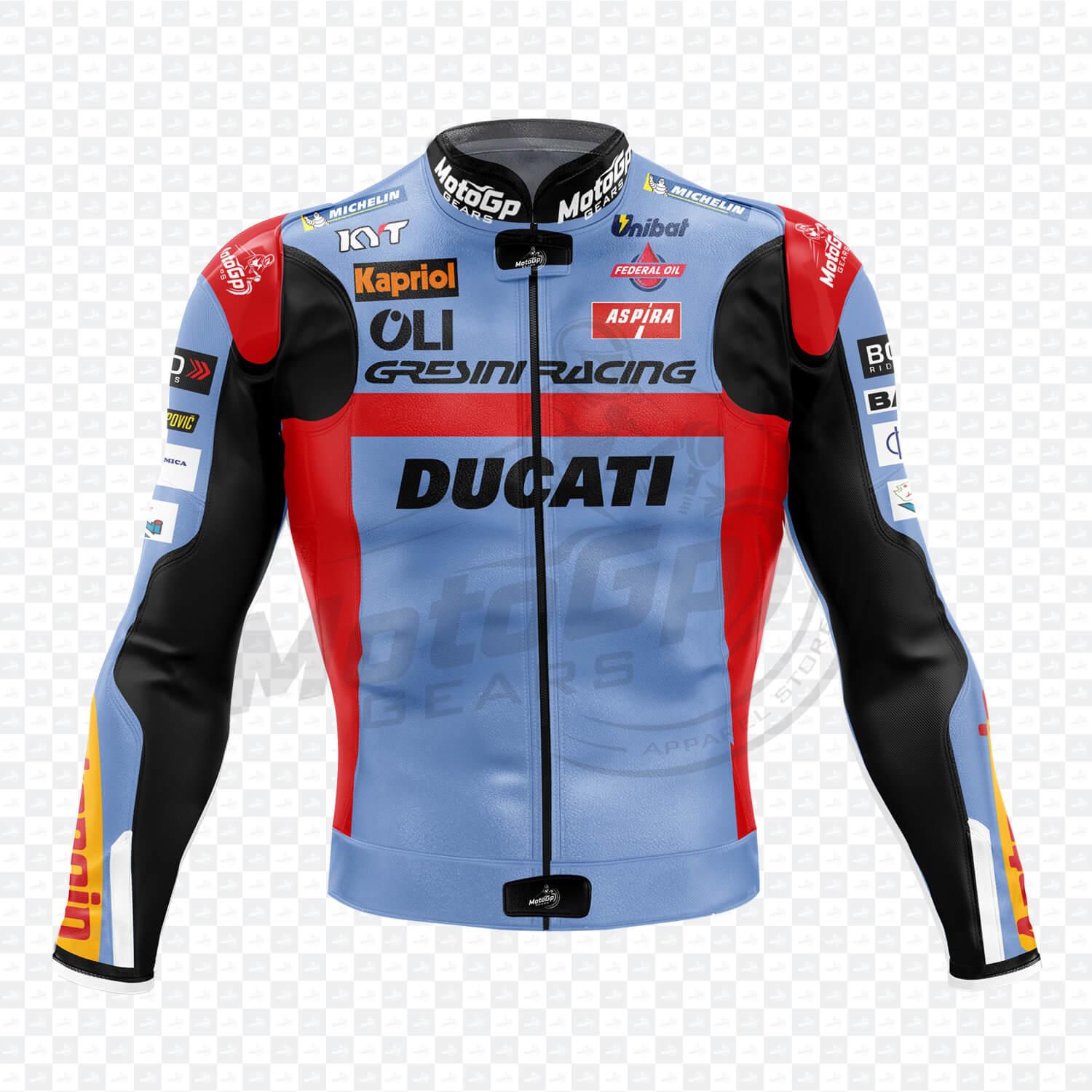 Enea Bastianini Ducati MotoGP 2022 Leder-Rennjacke – Echtes Rindsleder