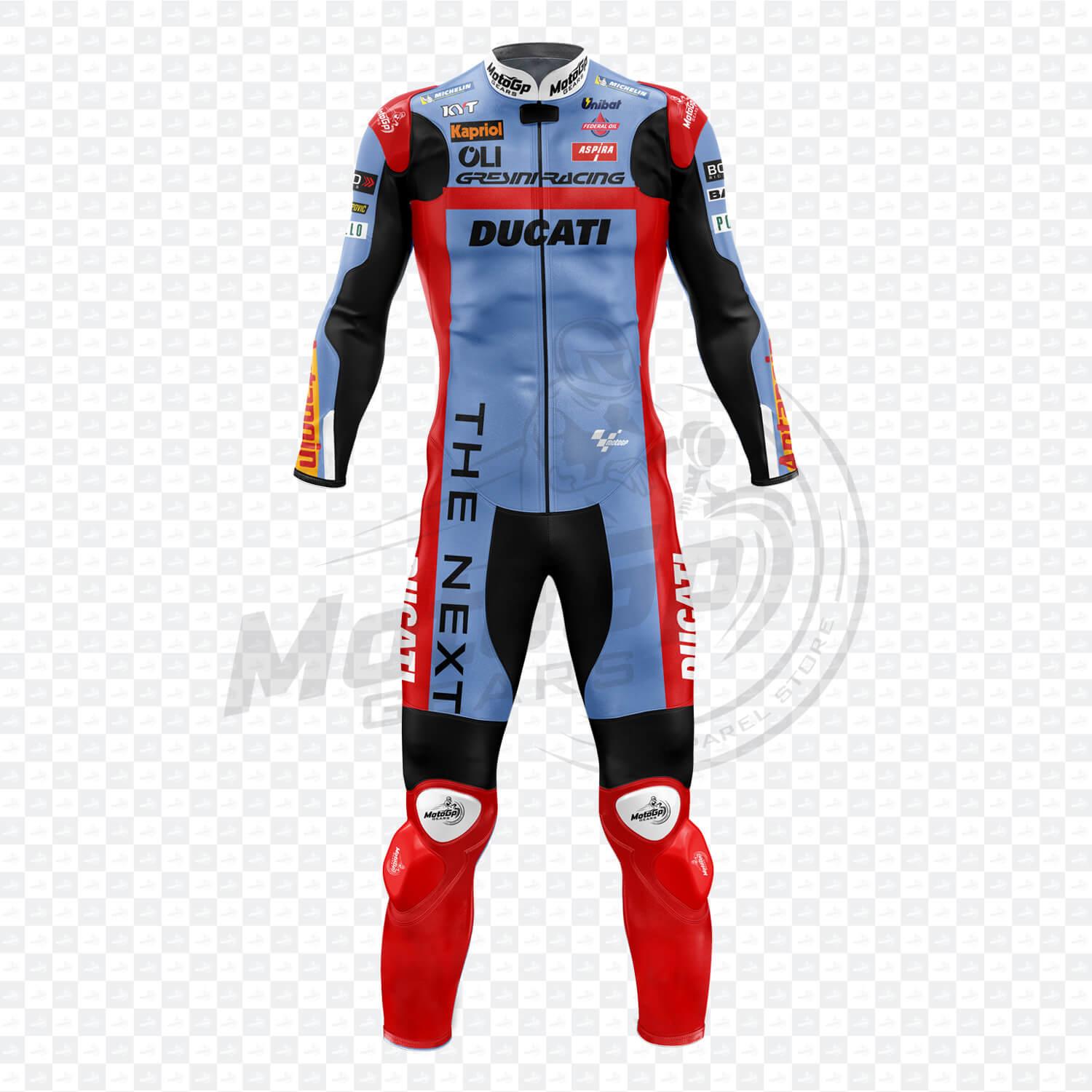Fabio Di Giannantonio Sky Blue Ducati Leather Suit
