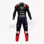 Fabio Quartararo Monster Energy Schwarzer Lederanzug