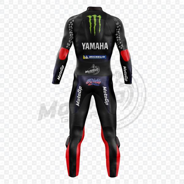 Fabio Quartararo Monster Energy Schwarzer Lederanzug