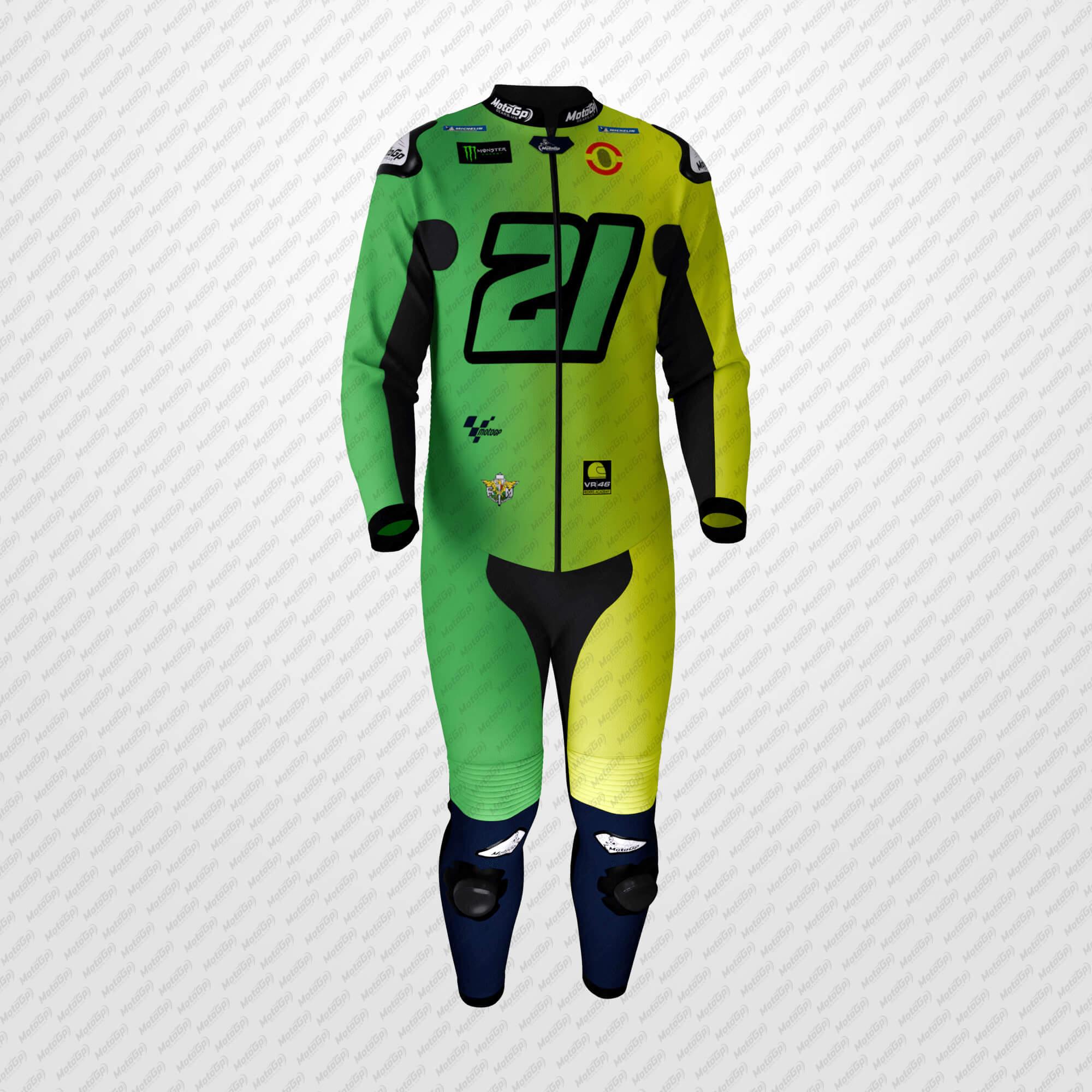 Monster Energy Pro Green Leder-Rennanzug – Franco Morbidelli 2024 Edition