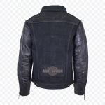 Harley Davidson Denimjacke mit Lederärmeln