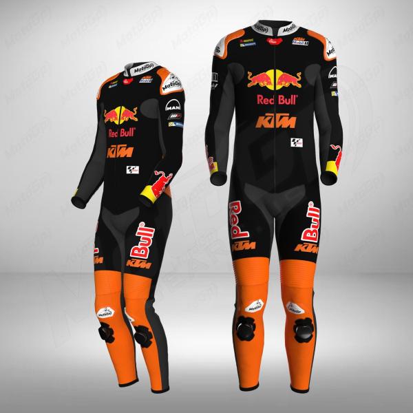 Tuta da Corsa Jack Miller KTM Red Bull 2024 – Nero & Arancio, Protezioni CE