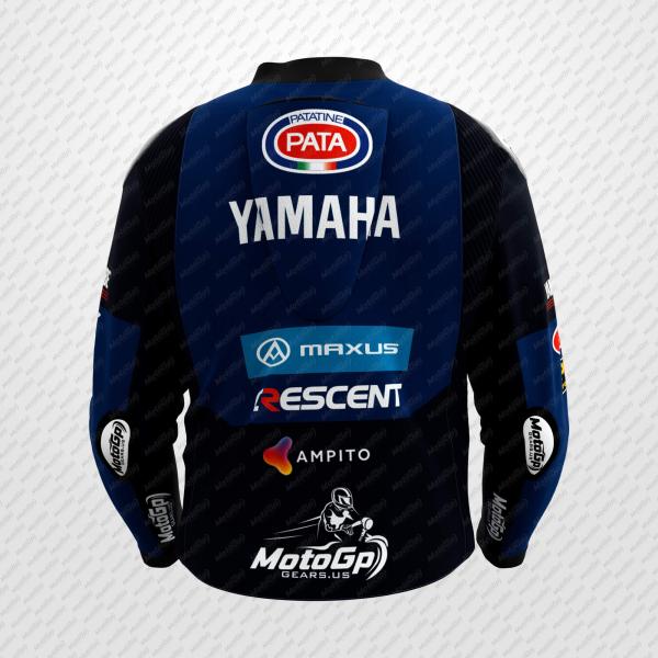 Chaqueta de Cuero Jonathan Rea Yamaha SBK 2025 – Equipo Profesional de Protección Racing