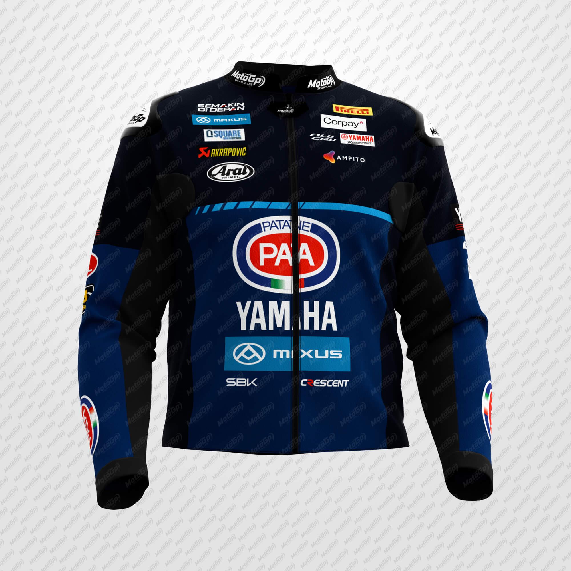Chaqueta de Cuero Jonathan Rea Yamaha SBK 2025 – Equipo Profesional de Protección Racing