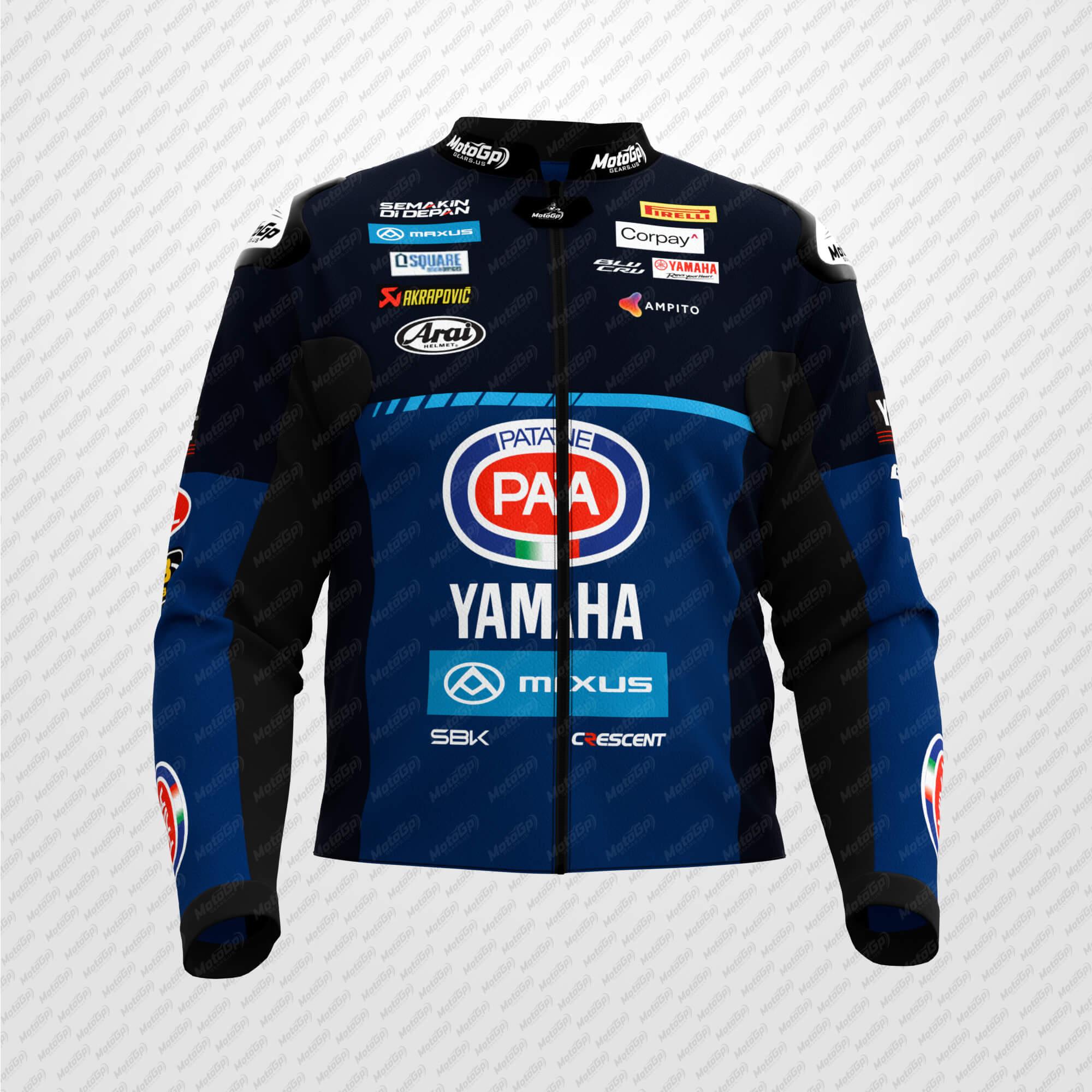 Chaqueta de Cuero Jonathan Rea Yamaha SBK 2025 – Personalizada
