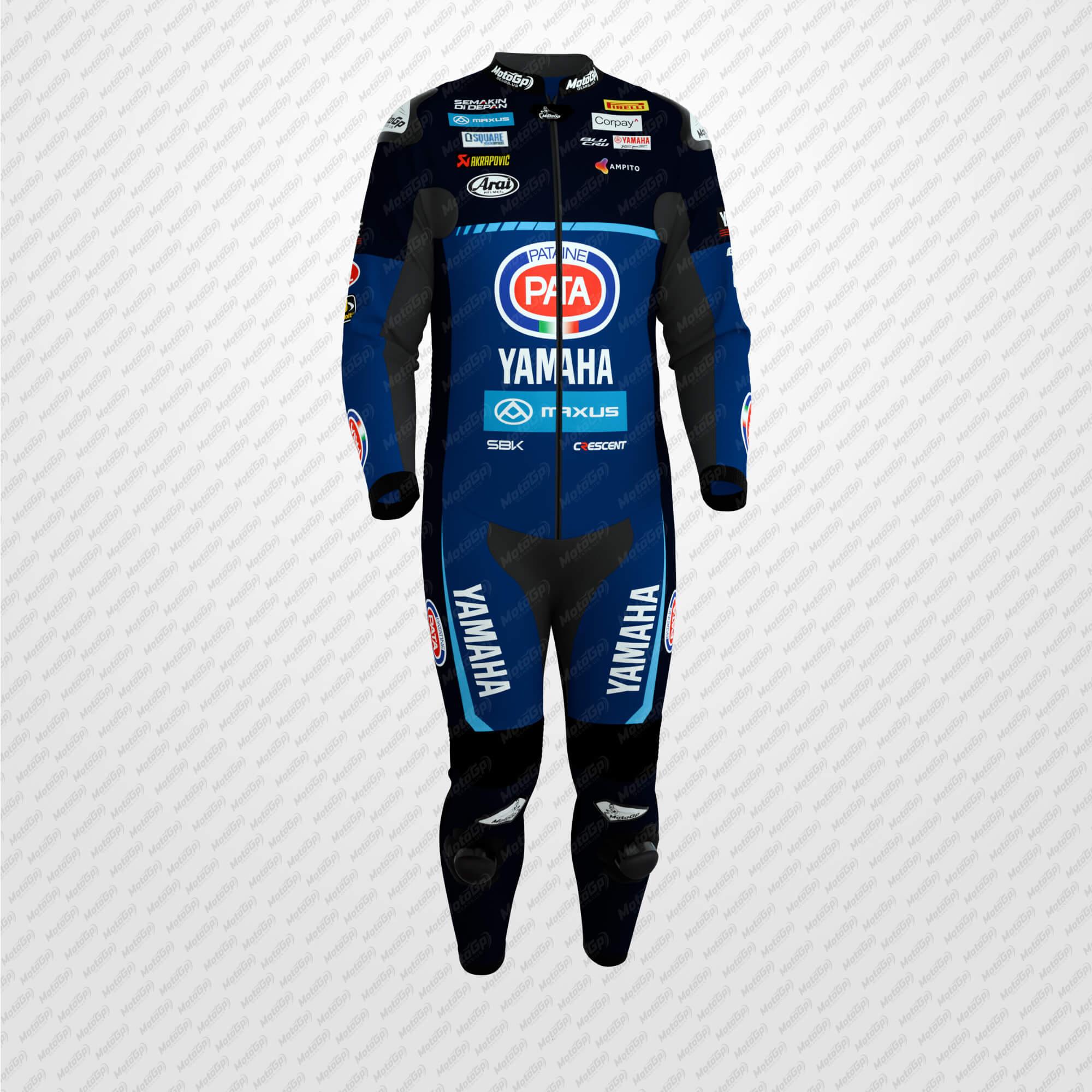 Combinaison en Cuir Jonathan Rea Yamaha SBK 2025 – Sur Mesure