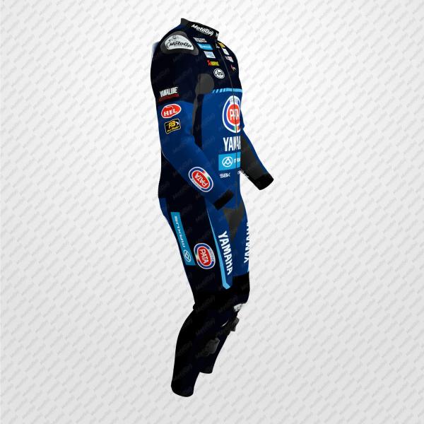 Combinaison en Cuir Jonathan Rea Yamaha SBK 2025 – Sur Mesure
