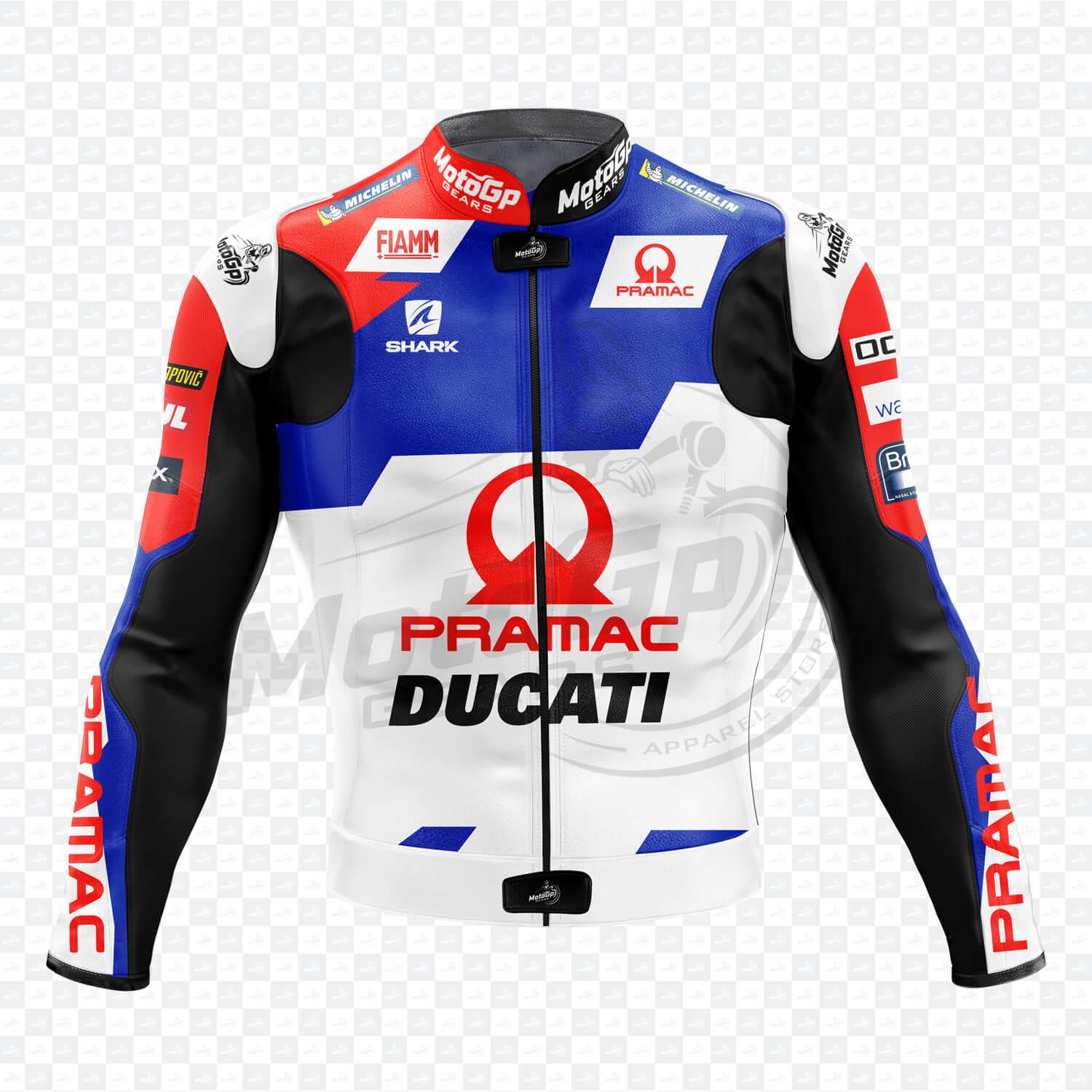 Jorge Martin Ducati Biker White Leather Jacket – 2022 Racing Edition