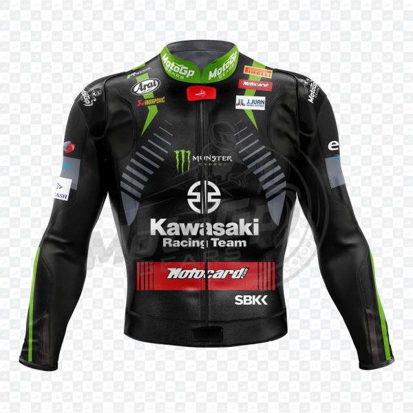 Kawasaki Tom Sykes 2018 Wsbk Leather Motorcycle Race Jacket