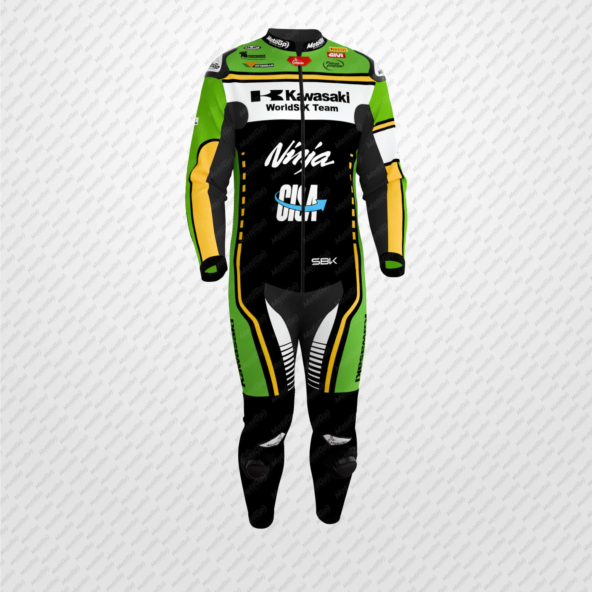 Tuta da Corsa in Pelle Garrett Gerloff Kawasaki – SBK 2025 Edition