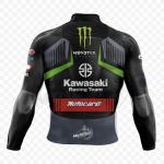 Giacca Moto in Pelle Kawasaki Tom Sykes 2018 WSBK