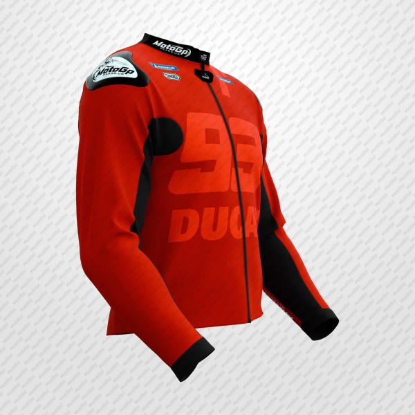 Chaqueta de Cuero Roja Marc Marquez Ducati 93 – Edición Personalizada