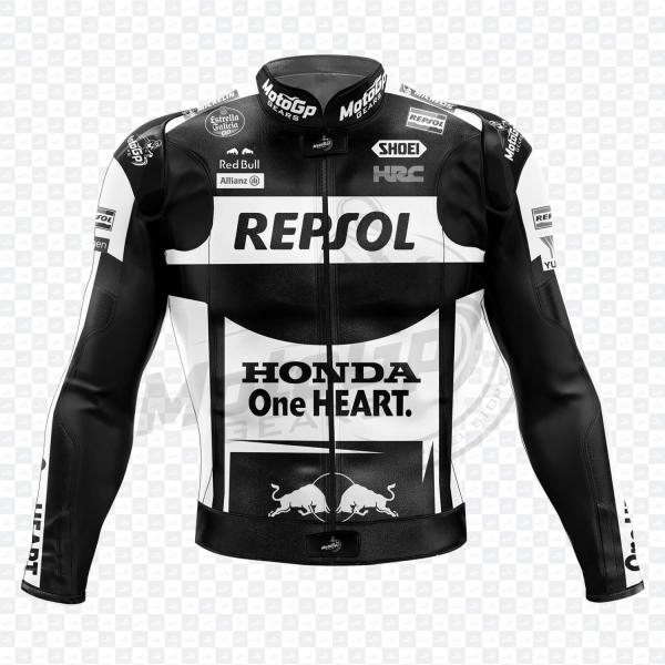 Marc Marquez Winter Test Honda Repsol Motorcycle Jacket – Black & White