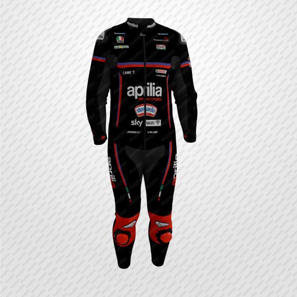 Marco Bezzecchi Aprilia MotoGP Racing Suit 2025 – Premium Leather CE-Certified Race Suit