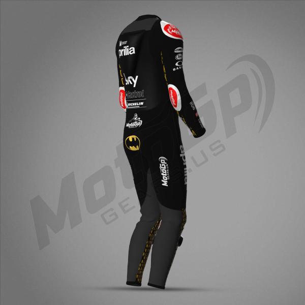 Combinaison en cuir Maverick Vinales Winter Test 2024 Aprilia – Protection CE