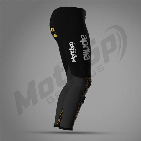 Pantalón de cuero dorado Maverick Viñales 2024 Aprilia – Protección CE