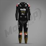 Combinaison en cuir Maverick Vinales Winter Test 2024 Aprilia – Protection CE