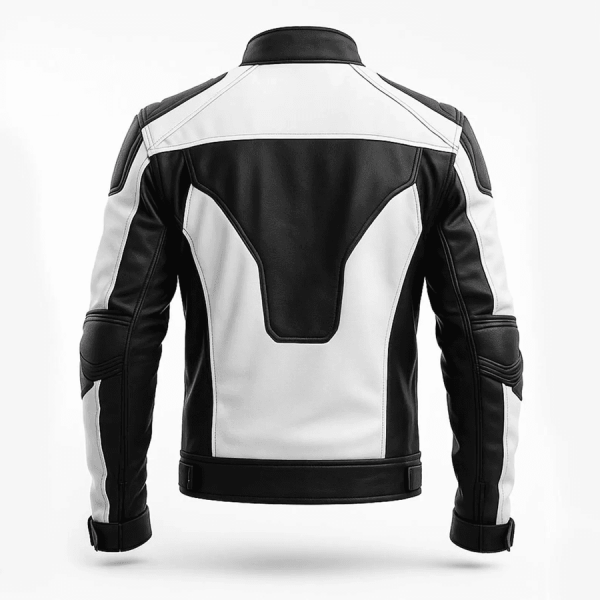 Men’s Black & White Leather Jacket
