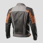 Veste biker homme en cuir de mouton gris brun