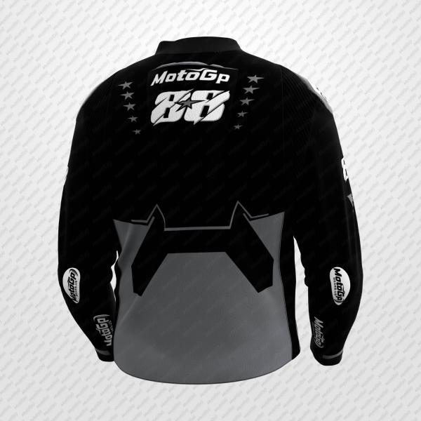 Veste en Cuir Noire Miguel Oliveira 2024 Track Motorcycle