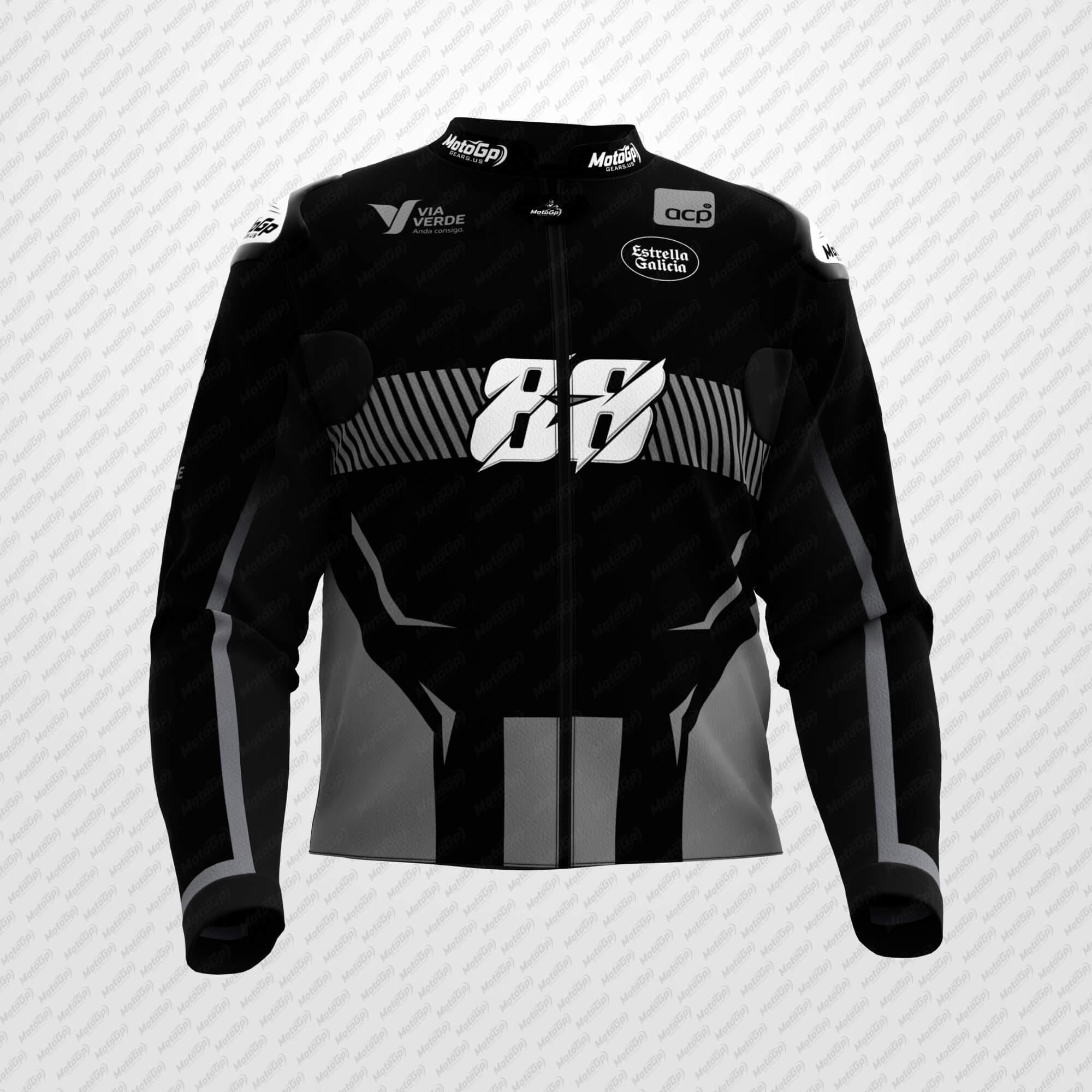 Veste en Cuir Noire Miguel Oliveira 2024 Track Motorcycle