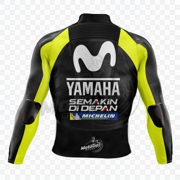 Yamaha Valentino Rossi Motorrad Lederjacke Schwarz
