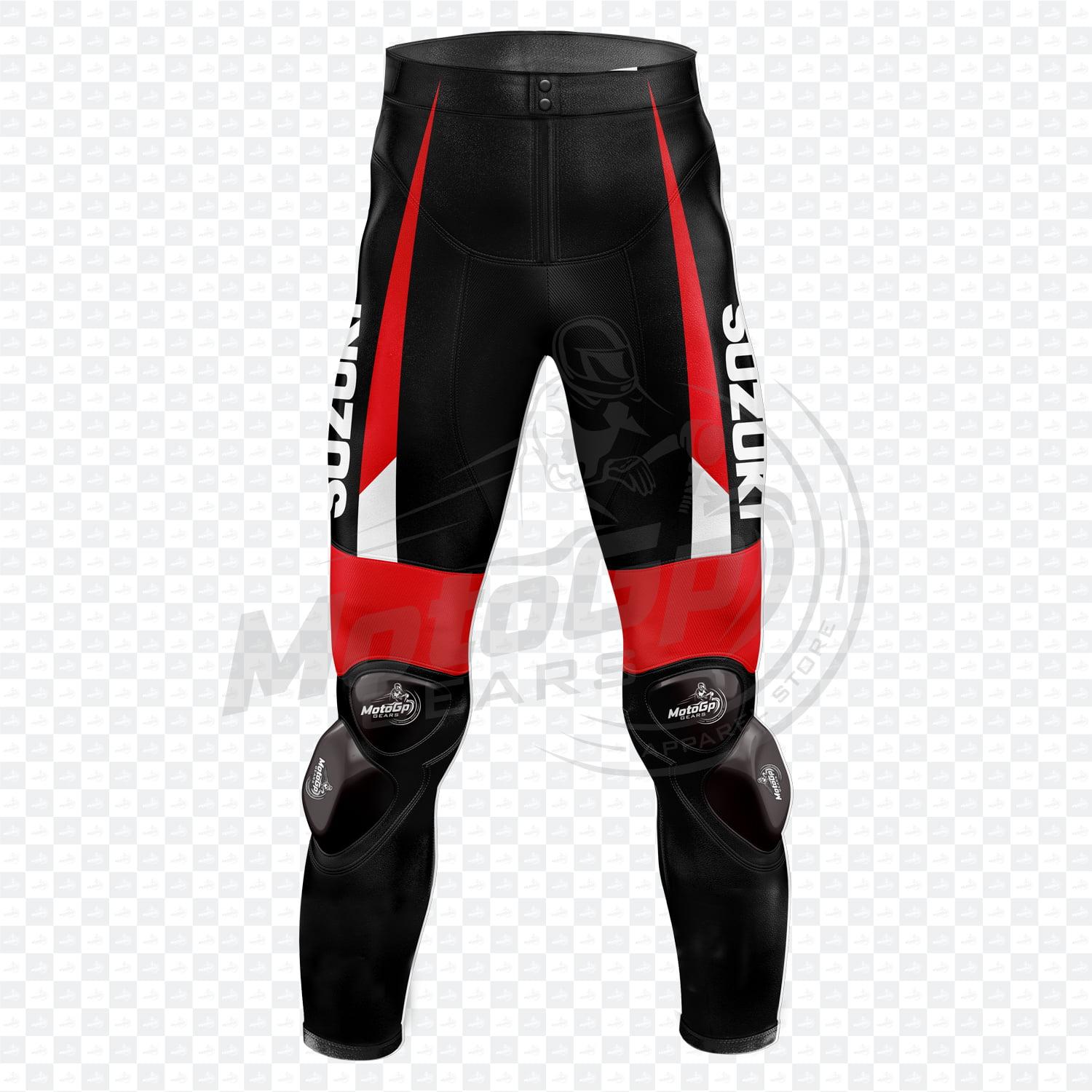 Pantaloni in Pelle Maverick Viñales Suzuki Nero e Rosso