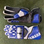 Guantes de carrera de moto Yamaha – Blanco / Azul