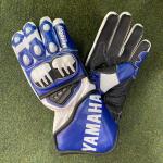 Guantes de carrera de moto Yamaha – Blanco / Azul