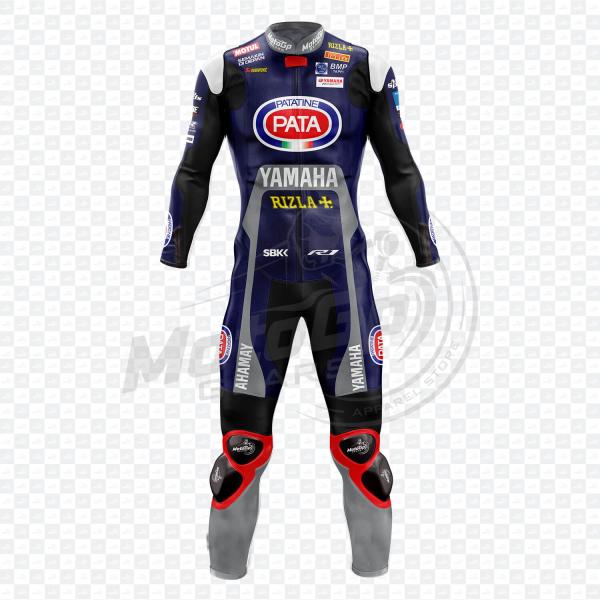 Black Leather Yamaha Motorcycle Custom Suit